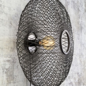 Aplica eco din bambus Cango negru, 60x25cm 196317 universul-luminii.ro