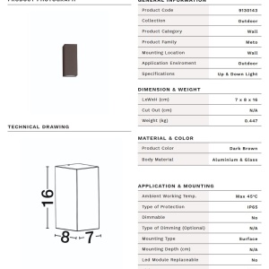 Aplica exterior 2xGU10, IP65 METO maro inchis - Img 10