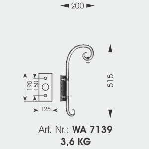 Aplica iluminat exterior din fier forjat, design medieval cu felinar rotund si acoperis nituit WL 3397 63997 universul-luminii.ro
