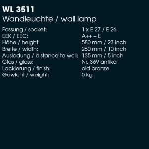 Aplica iluminat exterior din fier forjat, WL 3511 61367 universul-luminii.ro