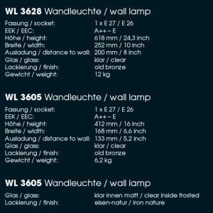 Aplica iluminat exterior din fier forjat, WL 3628 61467 universul-luminii.ro