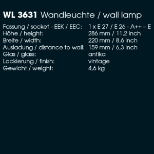 Aplica iluminat exterior din fier forjat, WL 3631 56067 universul-luminii.ro