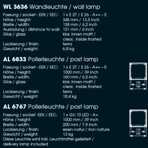 Aplica iluminat exterior din fier forjat, WL 3636 63767 universul-luminii.ro