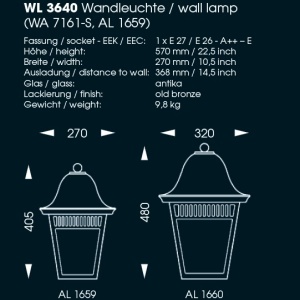 Aplica iluminat exterior din fier forjat, WL 3640 52527 universul-luminii.ro