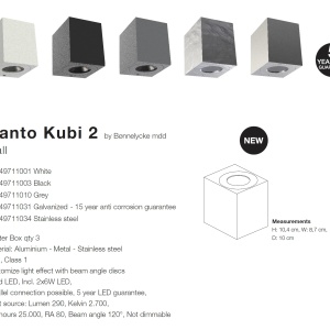 Aplica LED ambientala de exterior IP44 Canto Kubi 2 gri 49711010 NL 72767 universul-luminii.ro