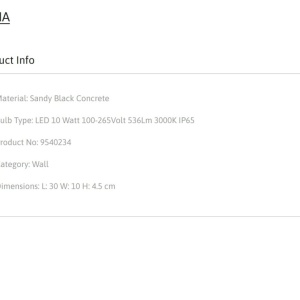 Aplica LED ambientala de exterior IP65 LUNA L-30cm 153077 universul-luminii.ro