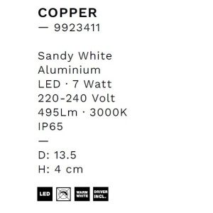 Aplica LED ambientala iluminat exterior IP65 COPPER D-13,5cm 229687 universul-luminii.ro