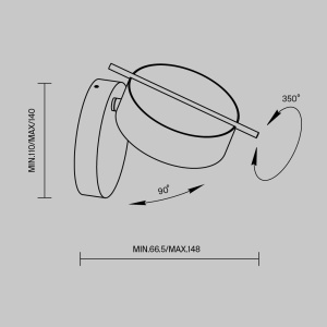 Aplica LED ambientala reglabila design modern minimalist Nuance negru 226417 universul-luminii.ro