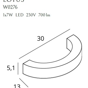 Aplica LED aurie design modern LOTUS W0276 MX - Img 2