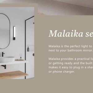 Aplica LED cu priza, protectie IP44, pentru baie Malaika 68 negru 221127 universul-luminii.ro