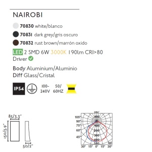 Aplica LED de exterior ambientala design modern decorativ IP54 NAIROBI maro rustic 82567 universul-luminii.ro