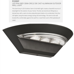 Aplica LED de exterior ambientala IP44 Outdoor 5122GY SRT 75247 universul-luminii.ro