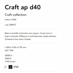 Aplica LED de perete ambielala Craft ap d40 119667 universul-luminii.ro