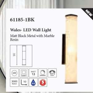 Aplica LED de perete baie metal negru Wales 630757 universul-luminii.ro
