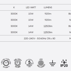 Aplica LED de perete design modern FUJI 14W neaga - Img 4