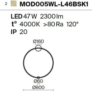 Aplice LED de perete design modern Halo alama 80cm 212287 universul-luminii.ro