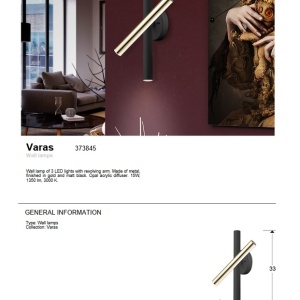 Aplica LED de perete design ultra-modern Varas negru/auriu - Img 7