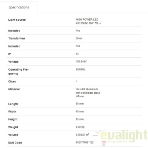 Aplica LED de perete exterior IP44 CANON-2 alba 70567N 178137 universul-luminii.ro