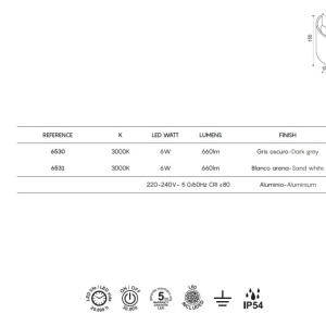 Aplica LED de perete iluminat exterior ambiental IP54 SOCHI gri inchis 136357 universul-luminii.ro