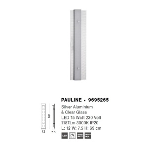 Aplica LED de perete iluminat liniar PAULINE 139087 universul-luminii.ro