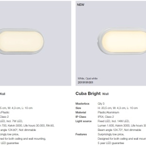 Aplica LED de perete sau tavan cu protectie IP54 Cuba Energy Oval 2019181001 NL 190397 universul-luminii.ro