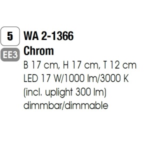 Aplica LED design LUX PRISM, chrome 94527 universul-luminii.ro
