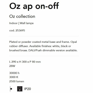 Aplica LED design modern circular OZ AP ON-OFF NERO - Img 4