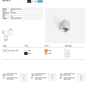 Aplica LED exterior ambiental IP65 KOV 1L Black square 6W 2700K - Img 5