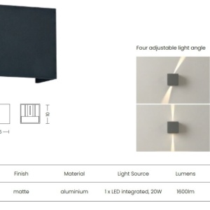 Aplica LED iluminat exterior ambiental IP65 GAMBINO XL 4000K - Img 3