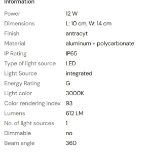 Aplica LED iluminat exterior IP65 Gardenia 12W - Img 5