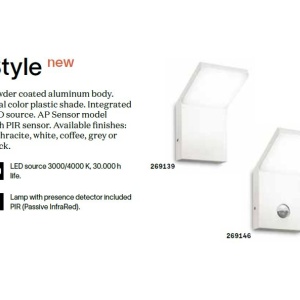 Aplica LED iluminat exterior modern IP54 Style ap 3000k negru 143537 universul-luminii.ro