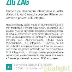 Aplica LED moderna ambientala ZIG ZAG AP D53 BIANCO 3000K - Img 2
