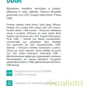 Aplica LED moderna cu reader LED cu port USB BOOK-1 AP2 174792 - Img 3