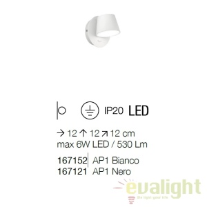 Aplica LED moderna GIM AP1 neagra 167121 180587 universul-luminii.ro