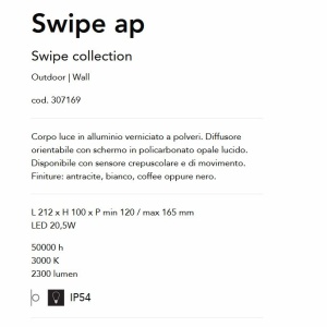 Aplica LED orientabila pentru exterior IP54 Swipe ap cafenie 119567 universul-luminii.ro