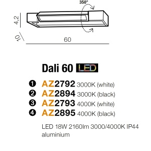 Aplica LED pentru baie directionabila 4000K Dali 60 alba 71217 universul-luminii.ro