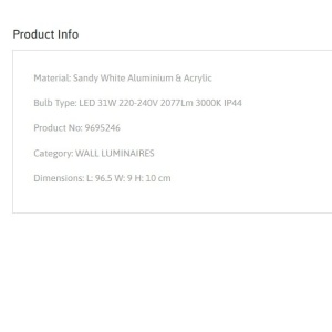 Aplica LED pentru oglinda baie IP44 CHART 31W alba 137147 universul-luminii.ro