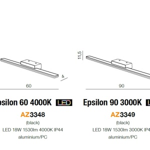 Aplica LED pentru oglinda baie IP44 Epsilon 90 3000K ZZ AZ3349 80487 universul-luminii.ro