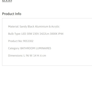 Aplica LED pentru perete baie IP44 LIVIA 222657 universul-luminii.ro