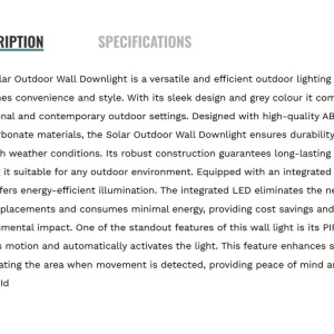 Aplica LED solara de exterior cu senzor de miscare IP44 Solar 215907 universul-luminii.ro