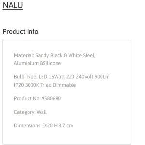 Aplica LED stil ambiental NALU diametru-20cm, 3000K NVL-9580680 246457 universul-luminii.ro