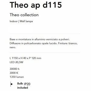 Aplica Led stil minimalist Theo ap d115 negru 142927 universul-luminii.ro
