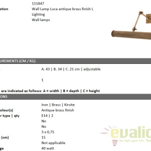 Aplica LUX oglinda sau tablou Luca L, alama antic 111847 HZ 175457 universul-luminii.ro