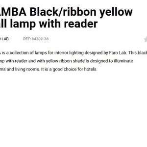 Aplica moderna design elegant SAMBA reader LED negru/galben 123857 universul-luminii.ro