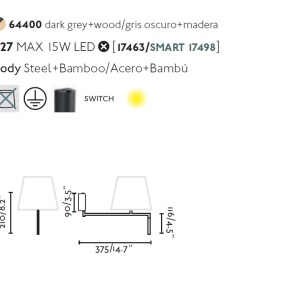 Aplica moderna directionabila design elegant RON gri inchis/bej 190267 universul-luminii.ro