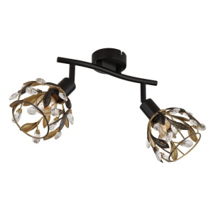 Aplica neagra din metal cu 2 spoturi MIKA 248067 universul-luminii.ro