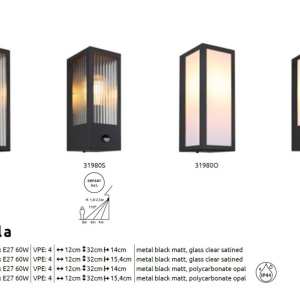 Aplica pentru exterior design modern IP44 Gundula negru 221527 universul-luminii.ro