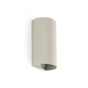 Aplica perete aluminiu striat gri, 2xGU10, SOLE round
