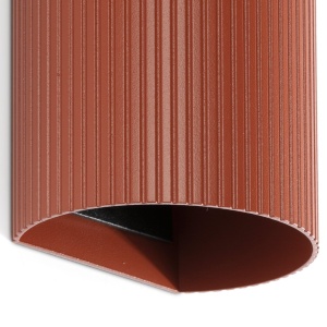 Aplica perete aluminiu striat terracotta, 2xGU10, SOLE round - Img 2
