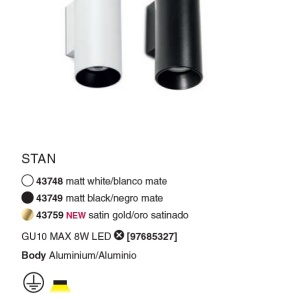 Aplica perete ambientala design modern STAN auriu satin 43759 89887 universul-luminii.ro